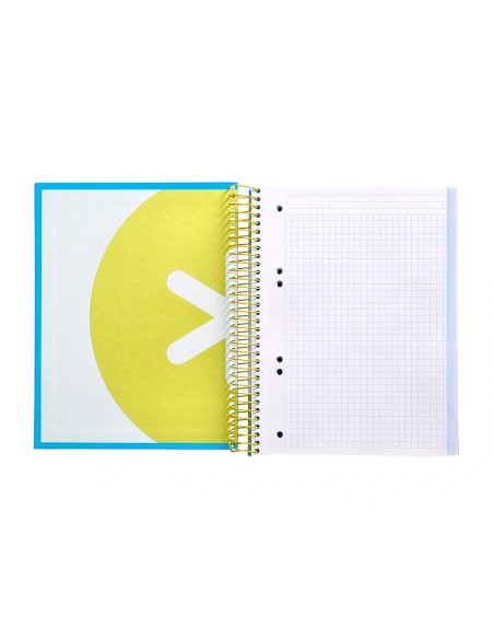 CI | Cuaderno espiral liderpapel a5 micro antartik tapa forrada 120h 100 gr cuadro5mm 5 bandas 6 taladros color azul