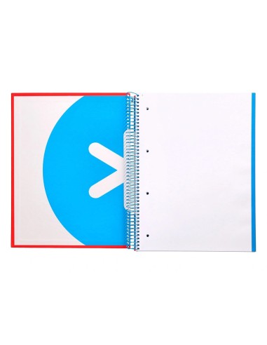 CI | Cuaderno espiral liderpapel a4 micro antartik tapa forrada 120h 100 gr liso con bandas 4 taladros color rojo