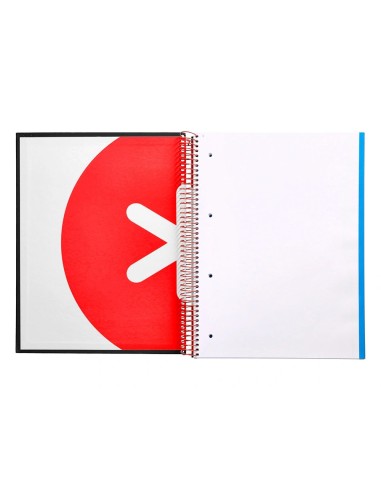 CI | Cuaderno espiral liderpapel a4 micro antartik tapa forrada 120h 100 gr liso con bandas 4 taladros color negro
