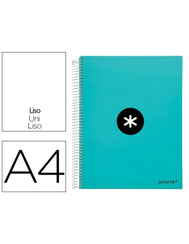 CI | Cuaderno Espiral Liderpapel A4 Micro Antartik Tapa Forrada 120H 100 Gr Liso 5 Bandas 4 Taladros Color Menta