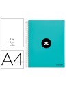 CI | Cuaderno Espiral Liderpapel A4 Micro Antartik Tapa Forrada 120H 100 Gr Liso 5 Bandas 4 Taladros Color Menta
