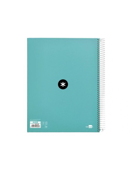 CI | Cuaderno Espiral Liderpapel A4 Micro Antartik Tapa Forrada 120H 100 Gr Liso 5 Bandas 4 Taladros Color Menta