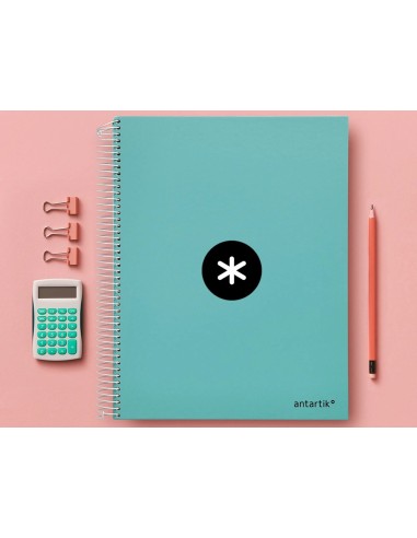 CI | Cuaderno Espiral Liderpapel A4 Micro Antartik Tapa Forrada 120H 100 Gr Liso 5 Bandas 4 Taladros Color Menta