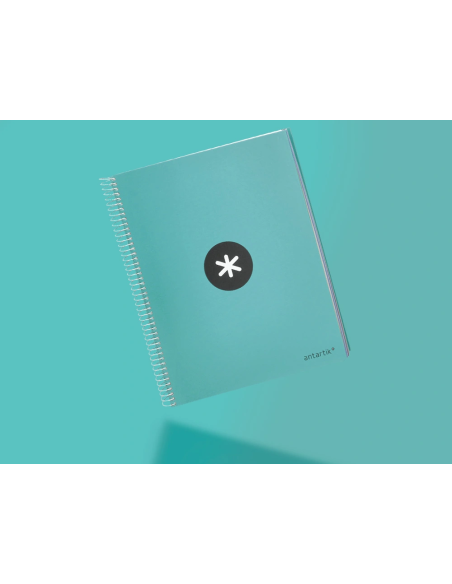 CI | Cuaderno Espiral Liderpapel A4 Micro Antartik Tapa Forrada 120H 100 Gr Liso 5 Bandas 4 Taladros Color Menta