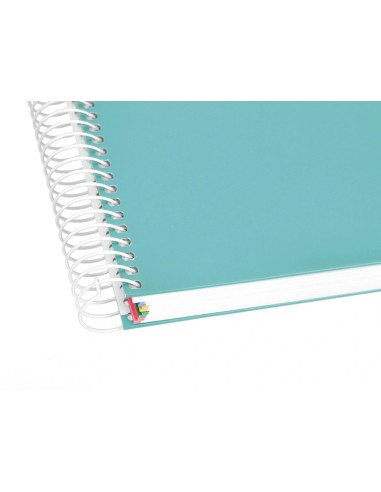 CI | Cuaderno Espiral Liderpapel A4 Micro Antartik Tapa Forrada 120H 100 Gr Liso 5 Bandas 4 Taladros Color Menta