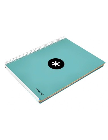 CI | Cuaderno Espiral Liderpapel A4 Micro Antartik Tapa Forrada 120H 100 Gr Liso 5 Bandas 4 Taladros Color Menta