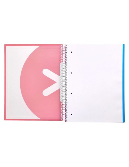 CI | Cuaderno Espiral Liderpapel A4 Micro Antartik Tapa Forrada 120H 100 Gr Liso 5 Bandas 4 Taladros Color Coral