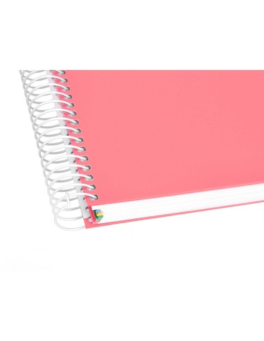 CI | Cuaderno Espiral Liderpapel A4 Micro Antartik Tapa Forrada 120H 100 Gr Liso 5 Bandas 4 Taladros Color Coral