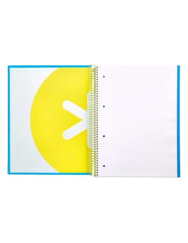 CI | Cuaderno espiral liderpapel a4 micro antartik tapa forrada 120h 100 gr liso con bandas 4 taladros color azul