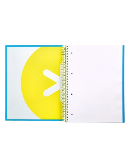 CI | Cuaderno espiral liderpapel a4 micro antartik tapa forrada 120h 100 gr liso con bandas 4 taladros color azul