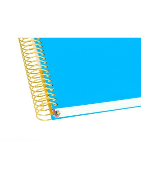CI | Cuaderno espiral liderpapel a4 micro antartik tapa forrada 120h 100 gr liso con bandas 4 taladros color azul