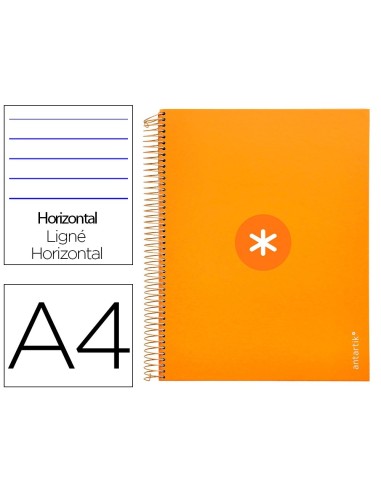 CI | Cuaderno Espiral Liderpapel A4 Micro Antartik Tapa Forrada120H 100 Gr Horizontal 5 Banda4 Taladros Color Mostaza