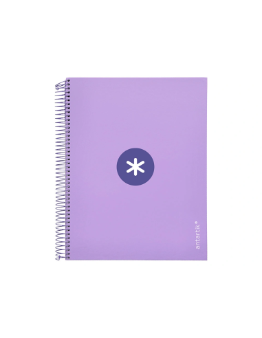CI | Cuaderno Espiral Liderpapel A4 Micro Antartik Tapa Forrada 120H 100 Gr Horizontal 5 Banda4 Taladros Color Lavanda