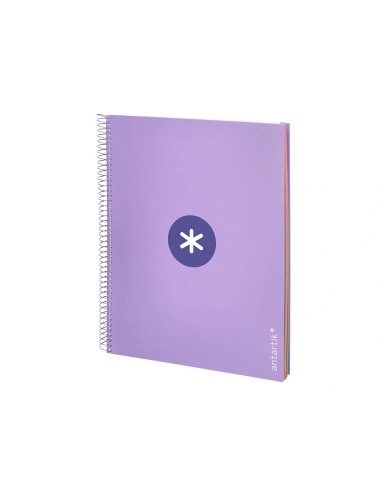 CI | Cuaderno Espiral Liderpapel A4 Micro Antartik Tapa Forrada 120H 100 Gr Horizontal 5 Banda4 Taladros Color Lavanda