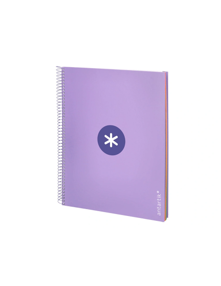 CI | Cuaderno Espiral Liderpapel A4 Micro Antartik Tapa Forrada 120H 100 Gr Horizontal 5 Banda4 Taladros Color Lavanda