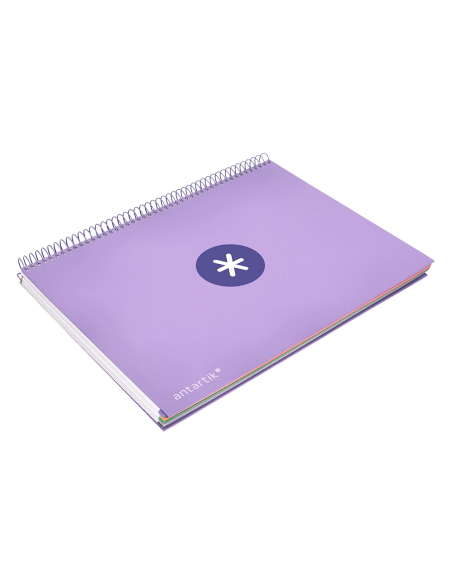 CI | Cuaderno Espiral Liderpapel A4 Micro Antartik Tapa Forrada 120H 100 Gr Horizontal 5 Banda4 Taladros Color Lavanda