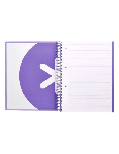 CI | Cuaderno Espiral Liderpapel A4 Micro Antartik Tapa Forrada 120H 100 Gr Horizontal 5 Banda4 Taladros Color Lavanda