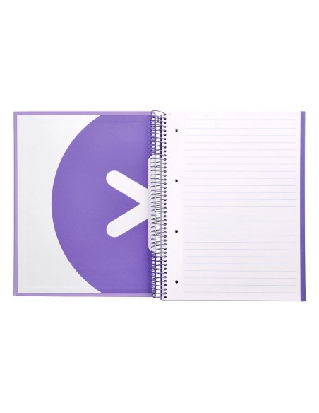 CI | Cuaderno Espiral Liderpapel A4 Micro Antartik Tapa Forrada 120H 100 Gr Horizontal 5 Banda4 Taladros Color Lavanda