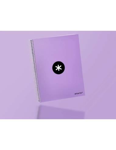 CI | Cuaderno Espiral Liderpapel A4 Micro Antartik Tapa Forrada 120H 100 Gr Horizontal 5 Banda4 Taladros Color Lavanda