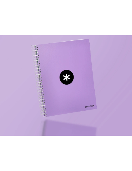 CI | Cuaderno Espiral Liderpapel A4 Micro Antartik Tapa Forrada 120H 100 Gr Horizontal 5 Banda4 Taladros Color Lavanda