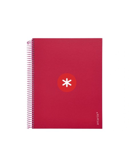 CI | Cuaderno Espiral Liderpapel A4 Micro Antartik Tapa Forrada120H 100 Gr Horizontal 5 Banda4 Taladros Color Frambuesa