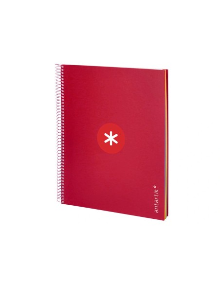 CI | Cuaderno Espiral Liderpapel A4 Micro Antartik Tapa Forrada120H 100 Gr Horizontal 5 Banda4 Taladros Color Frambuesa
