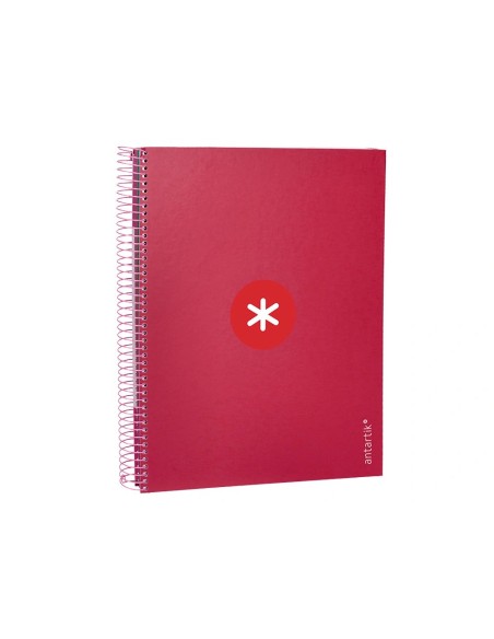 CI | Cuaderno Espiral Liderpapel A4 Micro Antartik Tapa Forrada120H 100 Gr Horizontal 5 Banda4 Taladros Color Frambuesa
