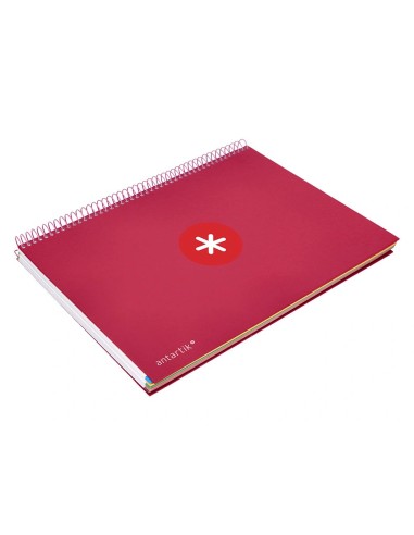 CI | Cuaderno Espiral Liderpapel A4 Micro Antartik Tapa Forrada120H 100 Gr Horizontal 5 Banda4 Taladros Color Frambuesa