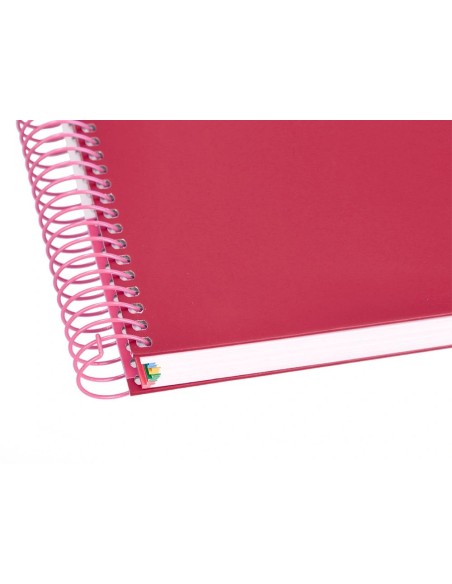 CI | Cuaderno Espiral Liderpapel A4 Micro Antartik Tapa Forrada120H 100 Gr Horizontal 5 Banda4 Taladros Color Frambuesa