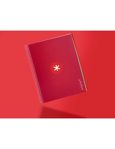 CI | Cuaderno Espiral Liderpapel A4 Micro Antartik Tapa Forrada120H 100 Gr Horizontal 5 Banda4 Taladros Color Frambuesa