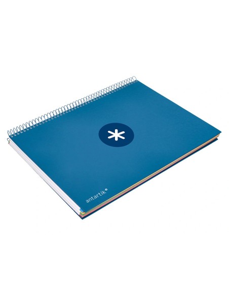 CI | Cuaderno Espiral Liderpapel A4 Micro Antartik Tapa Forrada120H 100 Gr Horizontal 5 Banda4 Taladros Color Azul Oscuro