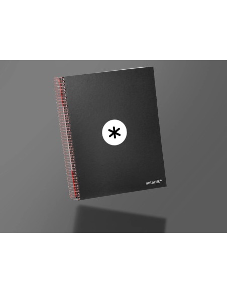 CI | Cuaderno espiral liderpapel a4 micro antartik tapa forrada 120h 100 gr horizontal 5 bandas 4 taladros color negro