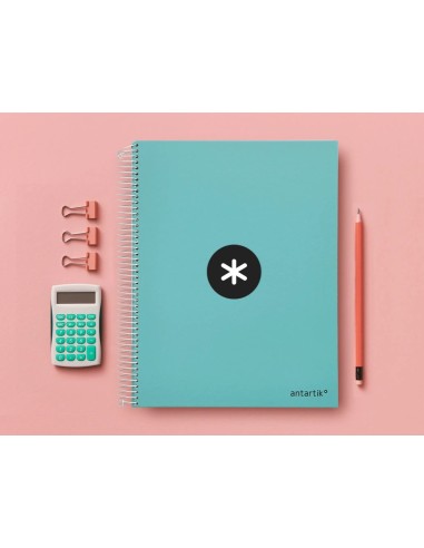 CI | Cuaderno espiral liderpapel a4 micro antartik tapa forrada 120h 100 gr horizontal 5 banda4 taladores color menta