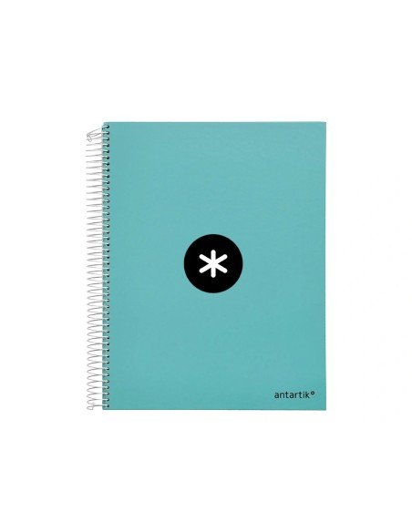 CI | Cuaderno espiral liderpapel a4 micro antartik tapa forrada 120h 100 gr horizontal 5 banda4 taladores color menta