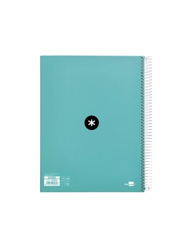 CI | Cuaderno espiral liderpapel a4 micro antartik tapa forrada 120h 100 gr horizontal 5 banda4 taladores color menta