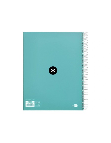 CI | Cuaderno espiral liderpapel a4 micro antartik tapa forrada 120h 100 gr horizontal 5 banda4 taladores color menta