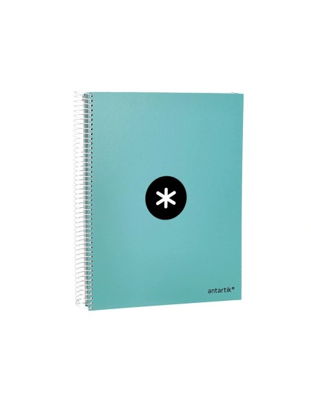 CI | Cuaderno espiral liderpapel a4 micro antartik tapa forrada 120h 100 gr horizontal 5 banda4 taladores color menta