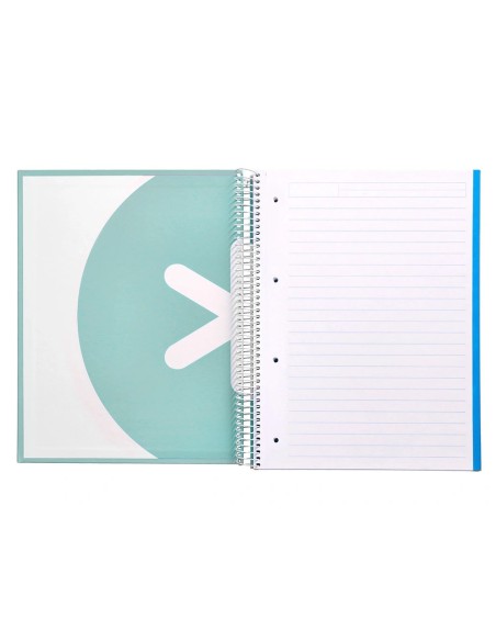 CI | Cuaderno espiral liderpapel a4 micro antartik tapa forrada 120h 100 gr horizontal 5 banda4 taladores color menta