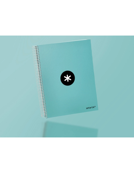CI | Cuaderno espiral liderpapel a4 micro antartik tapa forrada 120h 100 gr horizontal 5 banda4 taladores color menta