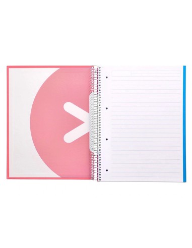 CI | Cuaderno espiral liderpapel a4 micro antartik tapa forrada 120h 100 gr horizontal 5 banda4 taladors color coral