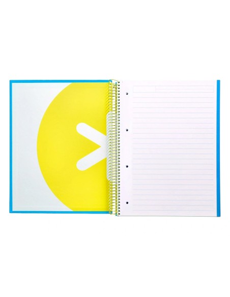 CI | Cuaderno espiral liderpapel a4 micro antartik tapa forrada 120h 100 gr horizontal 5 bandas 4 taladros color azul