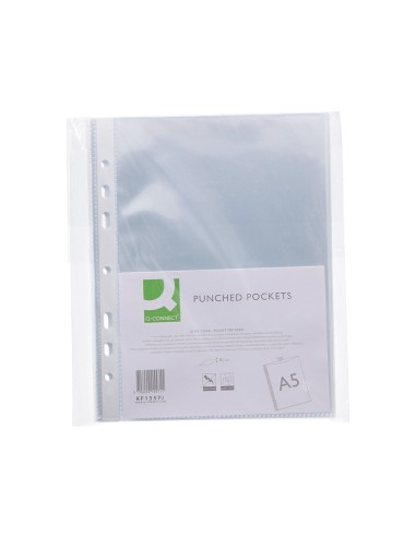 CI | Funda multitaladro q-connect din a5 100 mc cristal 6 taladros