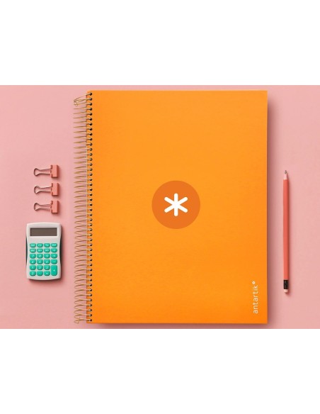 CI | Cuaderno Espiral Liderpapel A4 Micro Antartik Tapa Forrada120H 100 Gr Cuadro 5Mm 5 Banda4 Taladros Color Mostaza