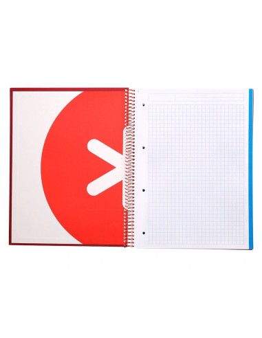 CI | Cuaderno Espiral Liderpapel A4 Micro Antartik Tapa Forrada120H 100 Gr Cuadro 5Mm 5 Banda4 Taladros Color Frambuesa