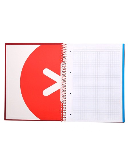 CI | Cuaderno Espiral Liderpapel A4 Micro Antartik Tapa Forrada120H 100 Gr Cuadro 5Mm 5 Banda4 Taladros Color Frambuesa