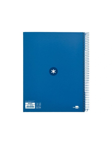 CI | Cuaderno Espiral Liderpapel A4 Micro Antartik Tapa Forrada120H 100 Gr Cuadro 5Mm 5 Banda4 Taladros Color Azul Marino