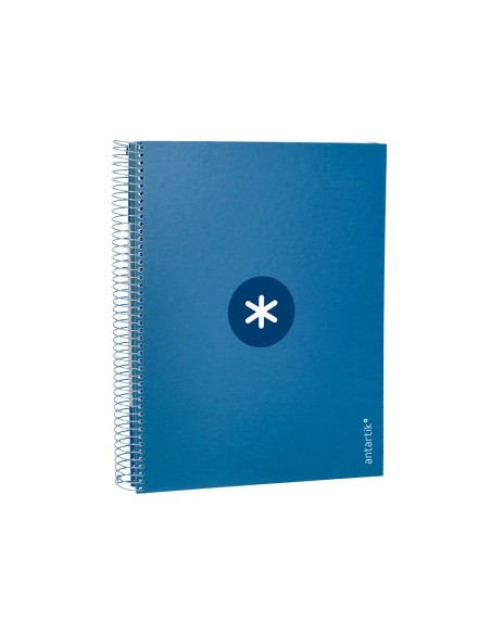 CI | Cuaderno Espiral Liderpapel A4 Micro Antartik Tapa Forrada120H 100 Gr Cuadro 5Mm 5 Banda4 Taladros Color Azul Marino