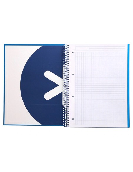 CI | Cuaderno Espiral Liderpapel A4 Micro Antartik Tapa Forrada120H 100 Gr Cuadro 5Mm 5 Banda4 Taladros Color Azul Marino