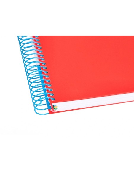 CI | Cuaderno espiral liderpapel a4 micro antartik tapa forrada 120h 100 gr cuadro5mm 5 bandas 4 taladros colores surtidos s