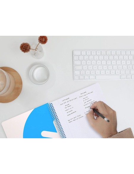 CI | Cuaderno espiral liderpapel a4 micro antartik tapa forrada 120h 100 gr cuadro5mm 5 bandas 4 taladros color rojo